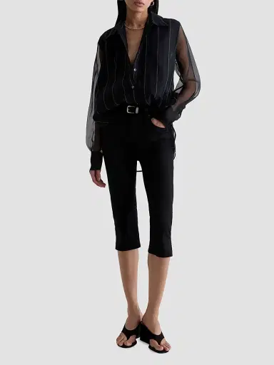 AG Jeans Women's Sawtelle Pinstripe Cotton-Silk Shirt | Thumbnail 2 AG Jeans Women's Sawtelle Pinstripe Cotton-Silk Shirt | Thumbnail 2