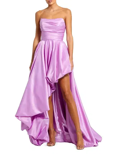 Mac Duggal Women's Strapless High-Low Satin Gown - Orchid - Size 6 | Thumbnail 1 Mac Duggal Women's Strapless High-Low Satin Gown - Orchid - Size 6 | Thumbnail 1