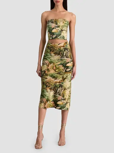ALICE + OLIVIA Women's Maeve Tapestry Slip Skirt - Terrain | Thumbnail 2 ALICE + OLIVIA Women's Maeve Tapestry Slip Skirt - Terrain | Thumbnail 2