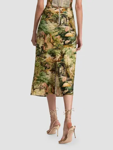 ALICE + OLIVIA Women's Maeve Tapestry Slip Skirt - Terrain | Thumbnail 3 ALICE + OLIVIA Women's Maeve Tapestry Slip Skirt - Terrain | Thumbnail 3