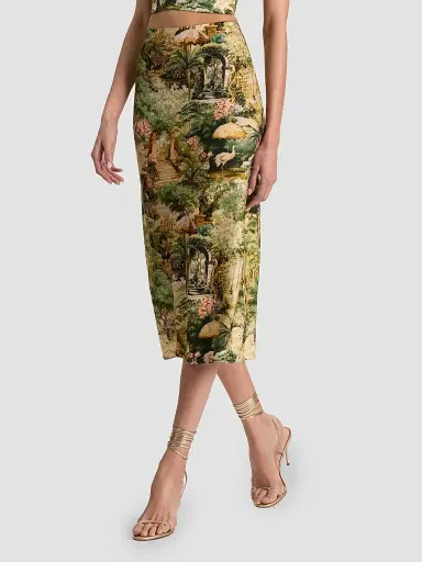 ALICE + OLIVIA Women's Maeve Tapestry Slip Skirt - Terrain | Thumbnail 6 ALICE + OLIVIA Women's Maeve Tapestry Slip Skirt - Terrain | Thumbnail 6