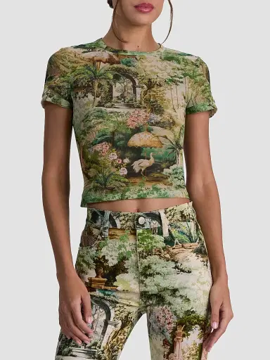 Alice + Olivia Women's Tess Terrain-Print T-Shirt - Terrain - Size XL | Thumbnail 4 Alice + Olivia Women's Tess Terrain-Print T-Shirt - Terrain - Size XL | Thumbnail 4