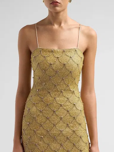 Alice + Olivia Women's Nina Embellished Scallop Mini Dress | Thumbnail 5 Alice + Olivia Women's Nina Embellished Scallop Mini Dress | Thumbnail 5