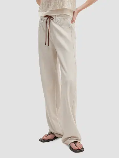 rag & bone Women's rb Miramar Drawstring Terry Wide-Leg Track Jeans - Ecru - Size XL | Thumbnail 3 rag & bone Women's rb Miramar Drawstring Terry Wide-Leg Track Jeans - Ecru - Size XL | Thumbnail 3