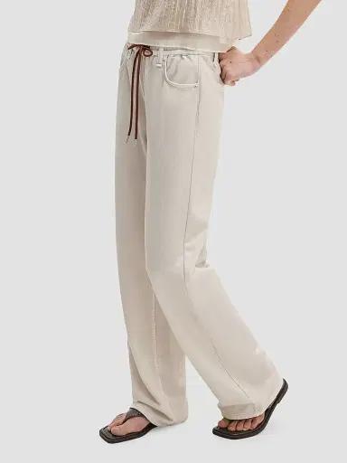 rag & bone Women's rb Miramar Drawstring Terry Wide-Leg Track Jeans - Ecru - Size XL | Thumbnail 4 rag & bone Women's rb Miramar Drawstring Terry Wide-Leg Track Jeans - Ecru - Size XL | Thumbnail 4