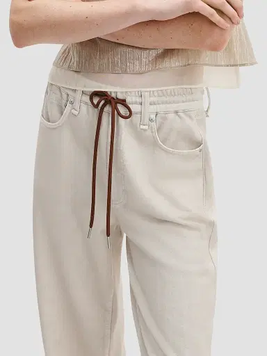 rag & bone Women's rb Miramar Drawstring Terry Wide-Leg Track Jeans - Ecru - Size XL | Thumbnail 6 rag & bone Women's rb Miramar Drawstring Terry Wide-Leg Track Jeans - Ecru - Size XL | Thumbnail 6