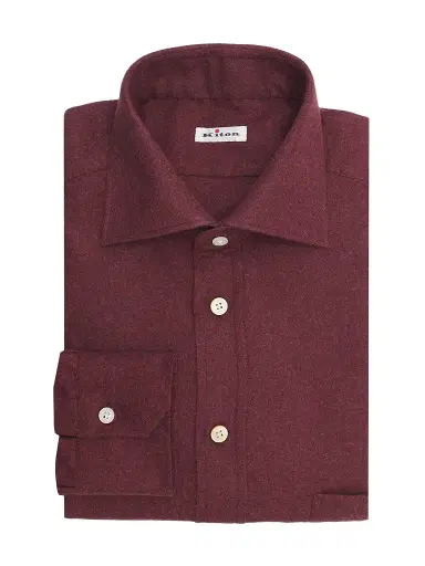 Kiton Men's Cotton Flannel Classic-Fit Dress Shirt | Thumbnail 1 Kiton Men's Cotton Flannel Classic-Fit Dress Shirt | Thumbnail 1