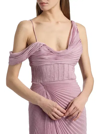 AMUR Women's Joelle Pleated Draped Gown - Violet Isla | Thumbnail 6 AMUR Women's Joelle Pleated Draped Gown - Violet Isla | Thumbnail 6