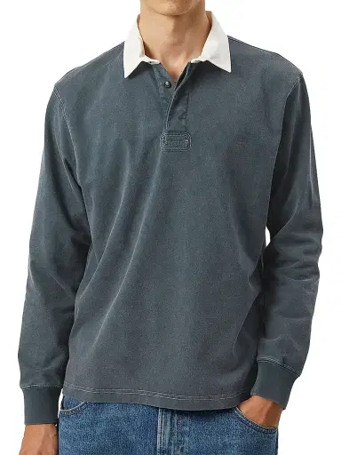 Corridor Men's Rugby Long-Sleeve Polo Shirt - Navy - Size Small | Thumbnail 3 Corridor Men's Rugby Long-Sleeve Polo Shirt - Navy - Size Small | Thumbnail 3