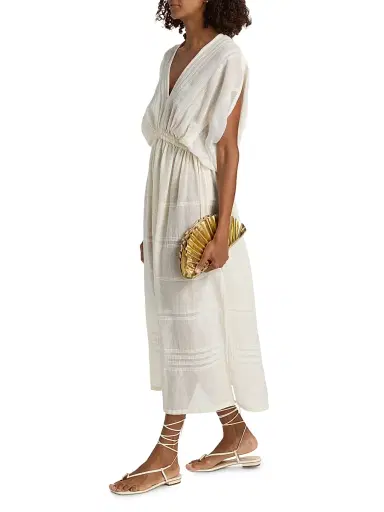 Lemlem Women's Leila Striped Cotton Midi-Dress - Lacee Cream - Size Large | Thumbnail 4 Lemlem Women's Leila Striped Cotton Midi-Dress - Lacee Cream - Size Large | Thumbnail 4
