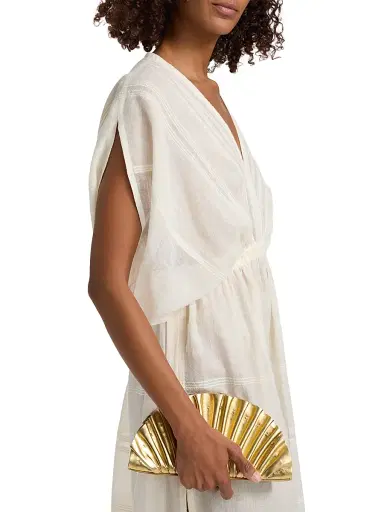 Lemlem Women's Leila Striped Cotton Midi-Dress - Lacee Cream - Size Large | Thumbnail 6 Lemlem Women's Leila Striped Cotton Midi-Dress - Lacee Cream - Size Large | Thumbnail 6
