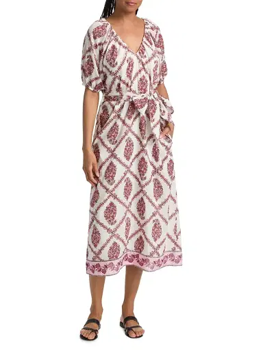 Ro's Garden Women's France Floral Cotton Maxi Dress - Pink Dilshan - Size XL | Thumbnail 2 Ro's Garden Women's France Floral Cotton Maxi Dress - Pink Dilshan - Size XL | Thumbnail 2