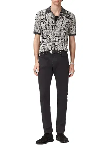 JOHN VARVATOS Men's Ferrin Cotton Jacquard Shirt | Thumbnail 2 JOHN VARVATOS Men's Ferrin Cotton Jacquard Shirt | Thumbnail 2