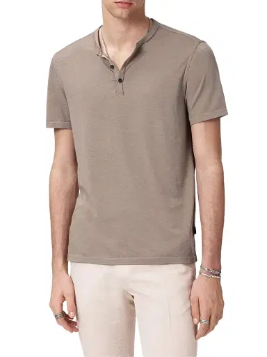 JOHN VARVATOS Men's Duke Short-Sleeve Henley Shirt | Thumbnail 3 JOHN VARVATOS Men's Duke Short-Sleeve Henley Shirt | Thumbnail 3