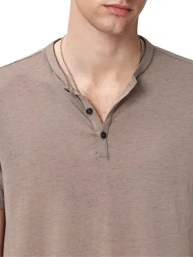 JOHN VARVATOS Men's Duke Short-Sleeve Henley Shirt | Thumbnail 6 JOHN VARVATOS Men's Duke Short-Sleeve Henley Shirt | Thumbnail 6