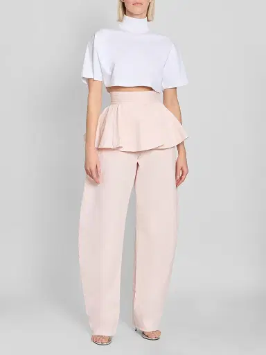 Alaïa Women's Tinted Peplum Denim Belt - Rose Pale | Thumbnail 2 Alaïa Women's Tinted Peplum Denim Belt - Rose Pale | Thumbnail 2