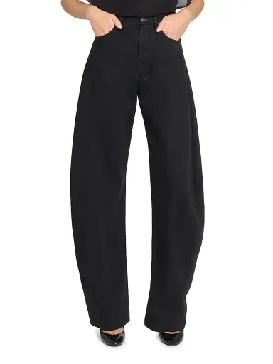 ALAIA Women's Round High-Rise Denim Jeans - Noir Alaia | Thumbnail 3 ALAIA Women's Round High-Rise Denim Jeans - Noir Alaia | Thumbnail 3
