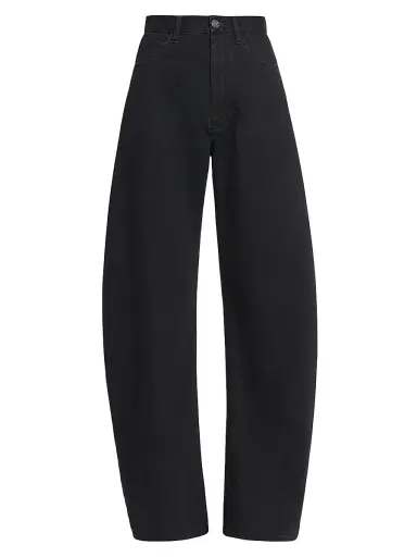 ALAIA Women's Round High-Rise Denim Jeans - Noir Alaia | Thumbnail 1 ALAIA Women's Round High-Rise Denim Jeans - Noir Alaia | Thumbnail 1