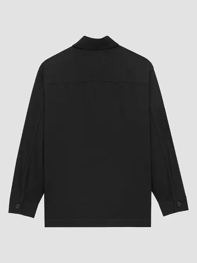 Saint Laurent Men's Cassandre Overshirt in Cotton Linen Gabardine - Black - Size XXL | Thumbnail 2 Saint Laurent Men's Cassandre Overshirt in Cotton Linen Gabardine - Black - Size XXL | Thumbnail 2
