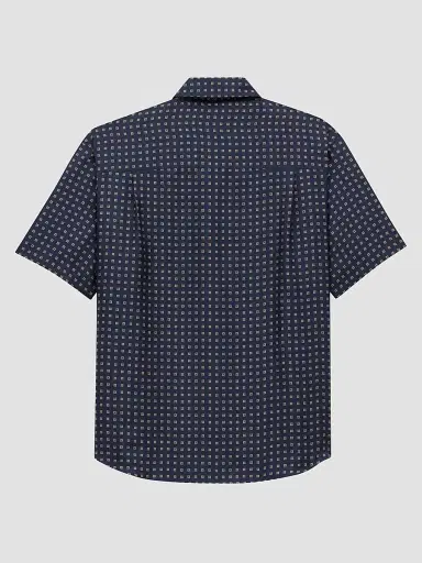 Saint Laurent Men's Shirt in Square Silk - Marine | Thumbnail 2 Saint Laurent Men's Shirt in Square Silk - Marine | Thumbnail 2