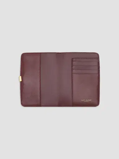 Saint Laurent Women's Voltaire Passport Case - Rouge Cabernet | Thumbnail 2 Saint Laurent Women's Voltaire Passport Case - Rouge Cabernet | Thumbnail 2