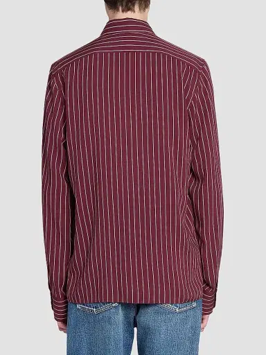 Saint Laurent Men's Striped Shirt - Bordeaux | Thumbnail 4 Saint Laurent Men's Striped Shirt - Bordeaux | Thumbnail 4