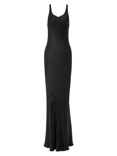 Saint Laurent Women's Long Tank Dress in Silk Satin - Black - Size 2 | Thumbnail 1 Saint Laurent Women's Long Tank Dress in Silk Satin - Black - Size 2 | Thumbnail 1