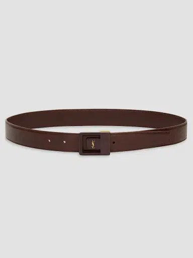 Saint Laurent Women's La 66 Belt in Leather - Red Tan Brown - Size 40 | Thumbnail 2 Saint Laurent Women's La 66 Belt in Leather - Red Tan Brown - Size 40 | Thumbnail 2