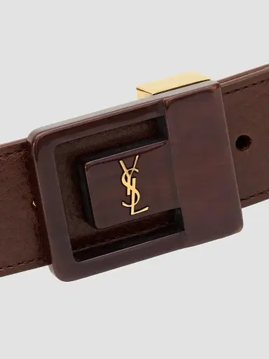Saint Laurent Women's La 66 Belt in Leather - Red Tan Brown - Size 40 | Thumbnail 3 Saint Laurent Women's La 66 Belt in Leather - Red Tan Brown - Size 40 | Thumbnail 3