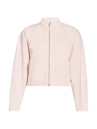 Alaïa Women's Tinted Denim Zip Jacket - Rose Pale | Thumbnail 1 Alaïa Women's Tinted Denim Zip Jacket - Rose Pale | Thumbnail 1
