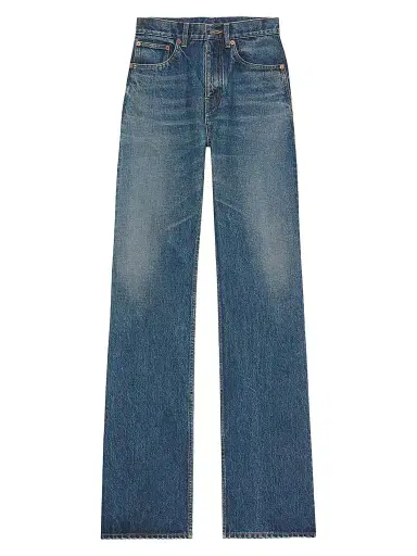 Saint Laurent Women's Clyde High-Rise Straight Jeans - August Blue - Size 26 | Thumbnail 1 Saint Laurent Women's Clyde High-Rise Straight Jeans - August Blue - Size 26 | Thumbnail 1