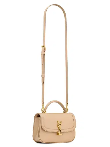 Saint Laurent Women's Solferino Mini Leather Top Handle Bag - Clear Beige | Thumbnail 4 Saint Laurent Women's Solferino Mini Leather Top Handle Bag - Clear Beige | Thumbnail 4