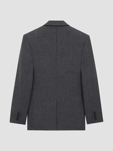 Saint Laurent Men's Single-Breasted Jacket in Wool - Gris Chine | Thumbnail 2 Saint Laurent Men's Single-Breasted Jacket in Wool - Gris Chine | Thumbnail 2
