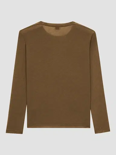 Saint Laurent Women's Top in Cashmere and Silk Jersey - Vert Olive | Thumbnail 2 Saint Laurent Women's Top in Cashmere and Silk Jersey - Vert Olive | Thumbnail 2