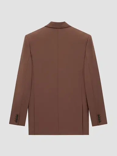 Saint Laurent Women's Double-Breasted Jacket in Wool Gabardine - Brun | Thumbnail 2 Saint Laurent Women's Double-Breasted Jacket in Wool Gabardine - Brun | Thumbnail 2