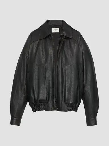 Saint Laurent Men's Jacket in Grained Lambskin - Reglisse - Size 40 | Thumbnail 3 Saint Laurent Men's Jacket in Grained Lambskin - Reglisse - Size 40 | Thumbnail 3