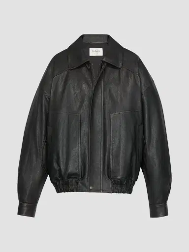 Saint Laurent Men's Jacket in Grained Lambskin - Reglisse - Size 40 | Thumbnail 4 Saint Laurent Men's Jacket in Grained Lambskin - Reglisse - Size 40 | Thumbnail 4