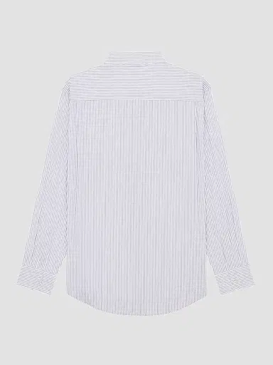 Saint Laurent Men's Cassandre Shirt in Striped Cotton Poplin - Craie Noir | Thumbnail 2 Saint Laurent Men's Cassandre Shirt in Striped Cotton Poplin - Craie Noir | Thumbnail 2
