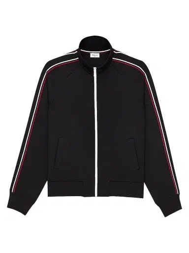 Saint Laurent Men's Cassandre Track Jacket in Jersey - Noir | Thumbnail 1 Saint Laurent Men's Cassandre Track Jacket in Jersey - Noir | Thumbnail 1