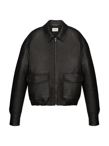 Saint Laurent Men's Short Jacket in Bubbled Lambskin - Noir - Size 42 | Thumbnail 1 Saint Laurent Men's Short Jacket in Bubbled Lambskin - Noir - Size 42 | Thumbnail 1