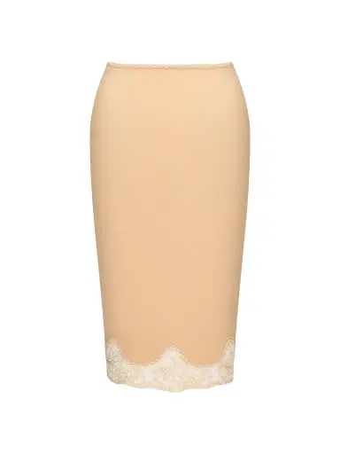 Saint Laurent Women's Laced Half-Slip Skirt in Silk Satin - Beige - Size 8 | Thumbnail 1 Saint Laurent Women's Laced Half-Slip Skirt in Silk Satin - Beige - Size 8 | Thumbnail 1
