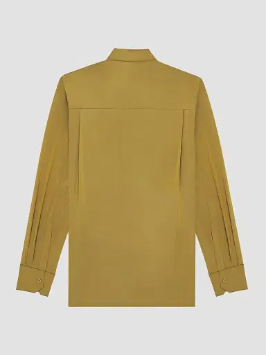 Saint Laurent Men's Shirt in Taffeta - Kaki Mordore | Thumbnail 2 Saint Laurent Men's Shirt in Taffeta - Kaki Mordore | Thumbnail 2