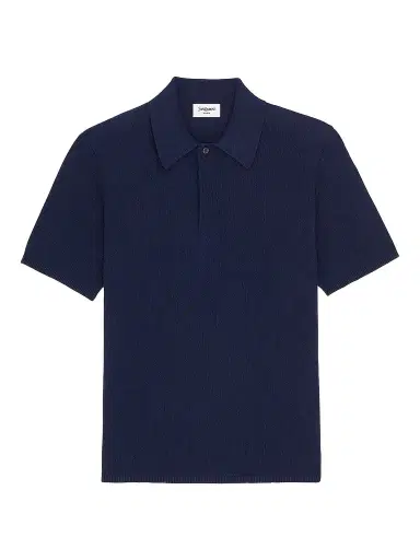 Saint Laurent Men's Polo Shirt in Cotton - Bleu Marine | Thumbnail 1 Saint Laurent Men's Polo Shirt in Cotton - Bleu Marine | Thumbnail 1