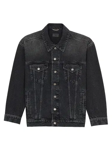 Saint Laurent Women's Oversized Jean Jacket - Ash Black | Thumbnail 1 Saint Laurent Women's Oversized Jean Jacket - Ash Black | Thumbnail 1