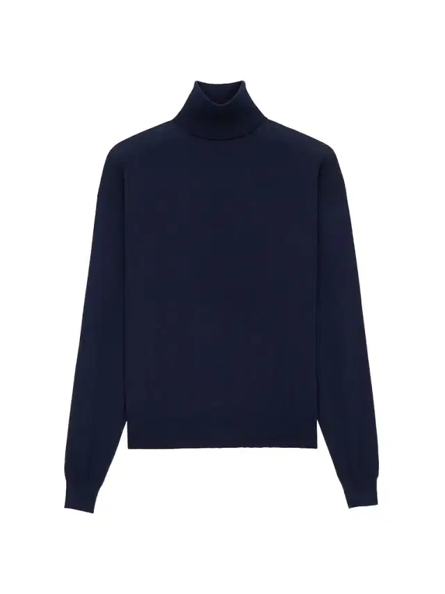 Women's Turtleneck Sweater in Cashmere, Wool and Silk - Blue Women's Turtleneck Sweater in Cashmere, Wool and Silk - Blue