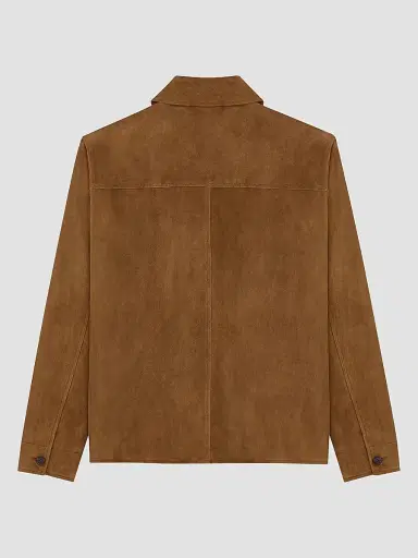 Saint Laurent Men's Overshirt in Suede - Rhum Ambre | Thumbnail 2 Saint Laurent Men's Overshirt in Suede - Rhum Ambre | Thumbnail 2