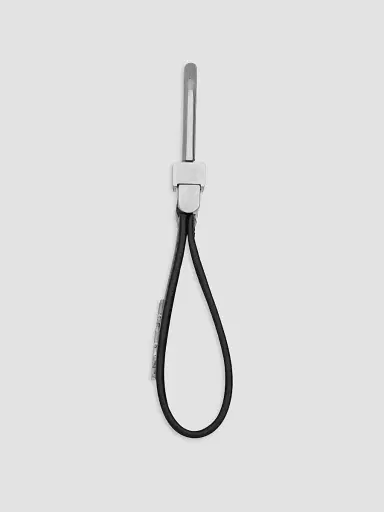 Saint Laurent Men's Tiny Cassandre Keyring in Shiny Leather - Black | Thumbnail 3 Saint Laurent Men's Tiny Cassandre Keyring in Shiny Leather - Black | Thumbnail 3