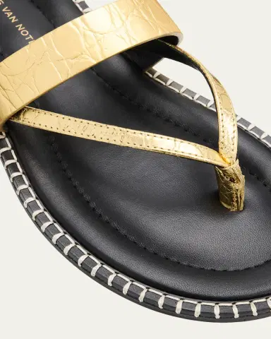 Dries Van Noten Croc-Effect Leather Flat Thong Sandals | Thumbnail 3 Dries Van Noten Croc-Effect Leather Flat Thong Sandals | Thumbnail 3