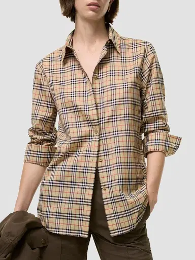 Burberry Women's Emma Check Cotton Shirt | Thumbnail 2 Burberry Women's Emma Check Cotton Shirt | Thumbnail 2