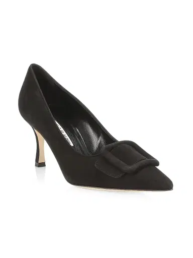 Manolo Blahnik Women's Maysale 70MM Suede Pumps - Black - Size 8.5 | Thumbnail 2 Manolo Blahnik Women's Maysale 70MM Suede Pumps - Black - Size 8.5 | Thumbnail 2